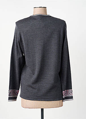 Pull tissage chiné manches longues gris GUY DUBOUIS femme