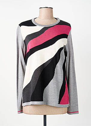 Pull tissage chiné manches longues gris GUY DUBOUIS femme