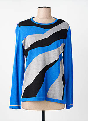 Pull coupe cintrée manches longues bleu FRANCE RIVOIRE femme