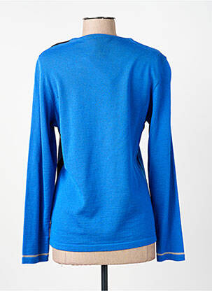 Pull coupe cintrée manches longues bleu FRANCE RIVOIRE femme