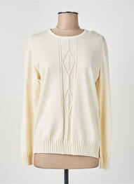 Pull stretch manches longues beige FRANCE RIVOIRE femme