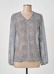 Blouse légère et transparente manches longues gris MERI & ESCA femme