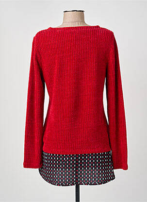Pull tunique manches longues manches longues rouge GUY DUBOUIS femme