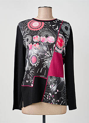 Pull coupe cintrée manches longues noir GUY DUBOUIS femme