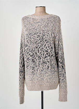 Pull resserrée sur le bas manches longues marron GUY DUBOUIS femme