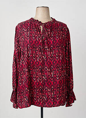Blouse manches longues manches longues rouge COULEURS DU TEMPS femme