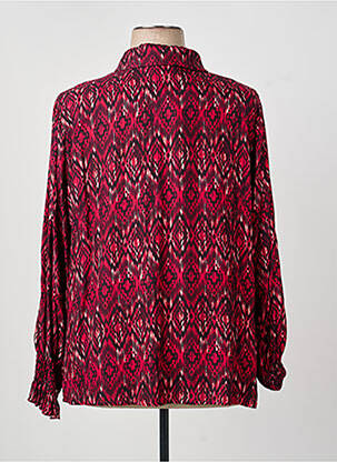 Chemisier coupe droite manches longues rouge COULEURS DU TEMPS femme