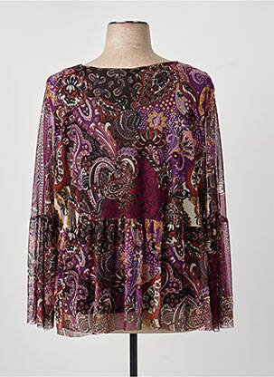 Blouse légère et transparente manches longues violet COULEURS DU TEMPS femme