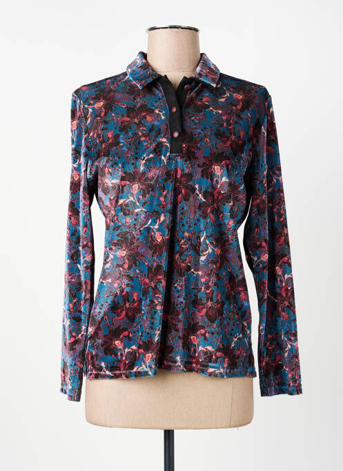 Polo manches longues manches longues bleu GUY DUBOUIS femme