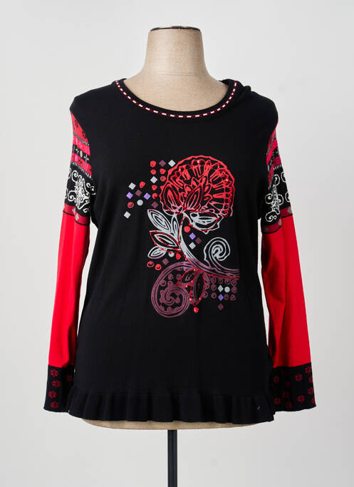 Pull coupe cintrée manches longues rouge PAUSE CAFE femme