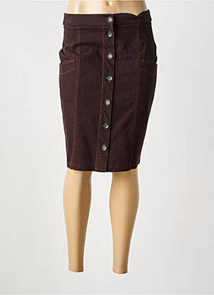 Jupe mi-longue taille normale marron MERI & ESCA femme