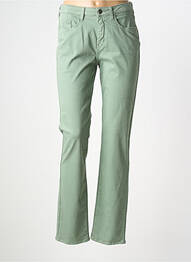 Pantalon slim tissage popeline taille normale vert GUY DUBOUIS femme