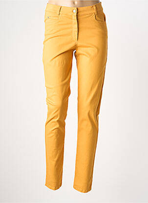 Pantalon slim stretch taille normale jaune GUY DUBOUIS femme
