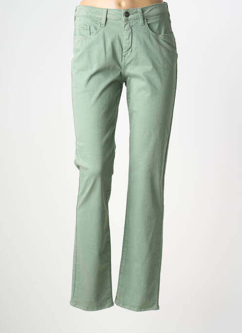 Pantalon slim tissage popeline taille normale vert GUY DUBOUIS femme