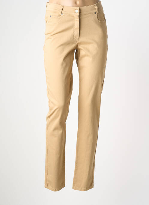 Pantalon slim tissage popeline taille normale beige MERI & ESCA femme