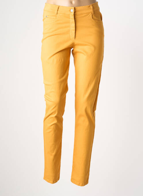 Pantalon slim stretch taille normale jaune GUY DUBOUIS femme