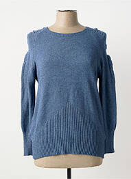 Pull coupe cintrée manches longues bleu COULEURS DU TEMPS femme