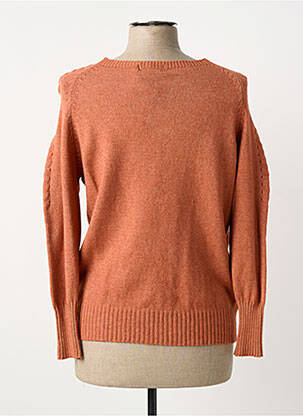Pull coupe cintrée manches longues orange COULEURS DU TEMPS femme