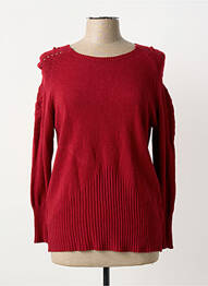 Pull coupe cintrée manches longues rouge COULEURS DU TEMPS femme
