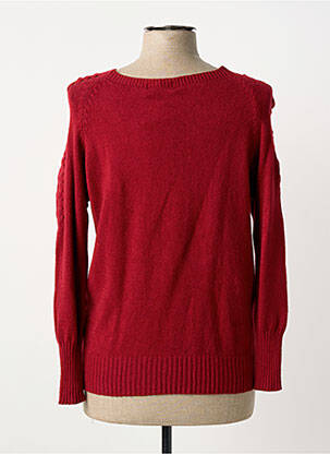 Pull coupe cintrée manches longues rouge COULEURS DU TEMPS femme