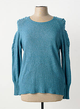 Pull coupe cintrée manches longues bleu clair COULEURS DU TEMPS femme