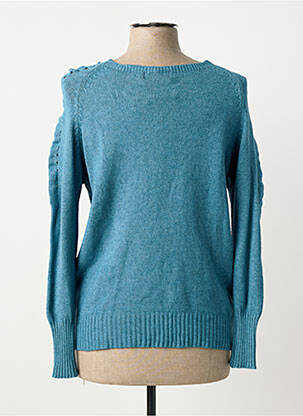 Pull coupe cintrée manches longues bleu clair COULEURS DU TEMPS femme