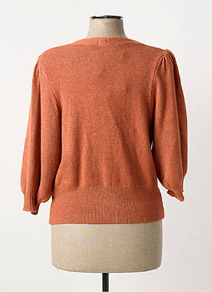 Gilet manches longues manches 3/4 orange COULEURS DU TEMPS femme