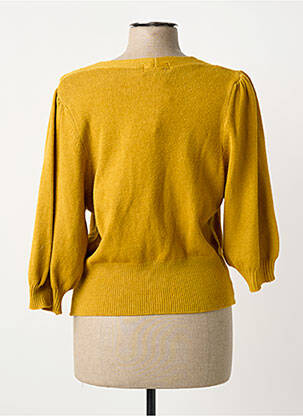 Gilet manches longues manches 3/4 jaune COULEURS DU TEMPS femme