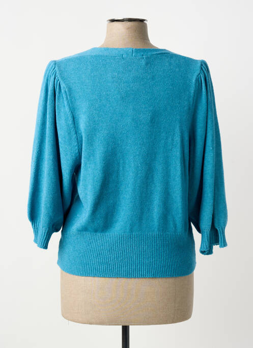 Gilet manches longues manches 3/4 bleu COULEURS DU TEMPS femme