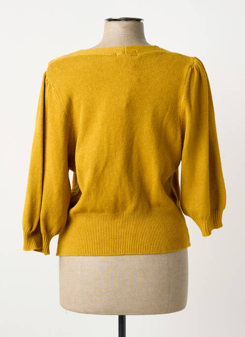 Gilet manches longues manches 3/4 jaune COULEURS DU TEMPS femme