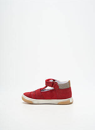 Bottillons fermeture scratch bout rond rouge BOPY garçon
