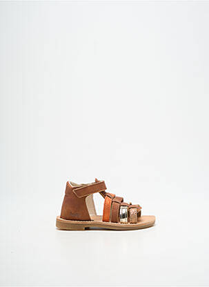 Sandales/nu pieds tissage tissage pailleté chiquet marron BOPY fille