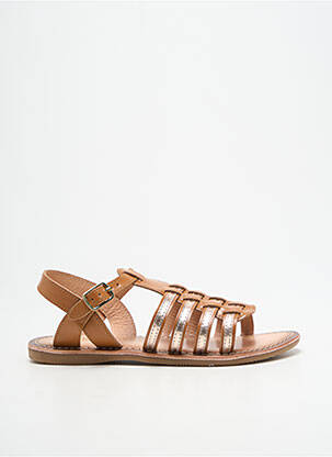 Sandales/nu pieds tissage satiné talon plat jusqu'à 3cm marron LILYBELLULE femme