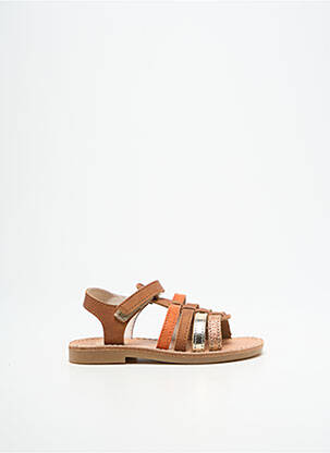 Sandales/nu pieds tissage satiné chiquet orange BOPY fille