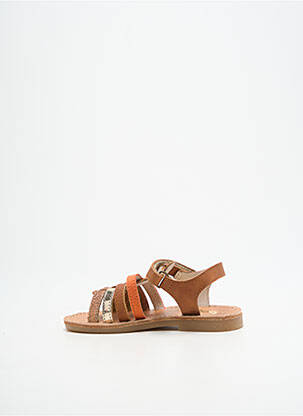 Sandales/nu pieds tissage satiné chiquet orange BOPY fille
