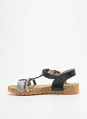 Sandales/nu pieds tissage satiné bout ouvert noir BOPY fille