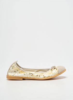 Ballerines tissage satiné chiquet or BOPY fille