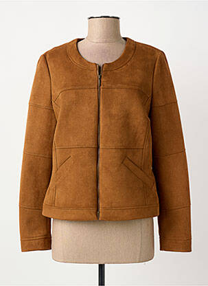 Veste casual col rond marron GUY DUBOUIS femme