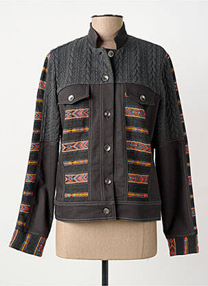Veste casual col rond gris MERI & ESCA femme