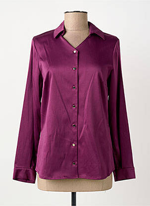 Chemisier coupe droite manches longues violet GREGORY PAT femme
