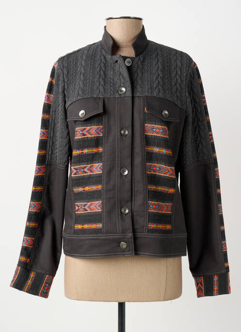 Veste casual col rond gris MERI & ESCA femme
