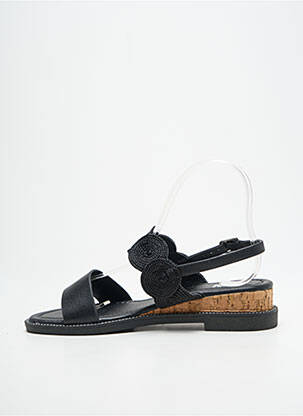 Sandales/nu pieds chiquet talon plat jusqu'à 3cm noir ELUE PAR NOUS femme