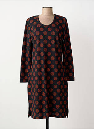 Robe mi-longue manches longues manches longues bleu GUY DUBOUIS femme