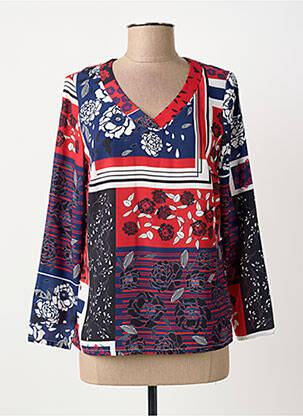 Blouse imprimé fantaisie manches longues bleu GREGORY PAT femme