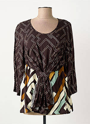 Top imprimé fantaisie manches longues marron MERI & ESCA femme