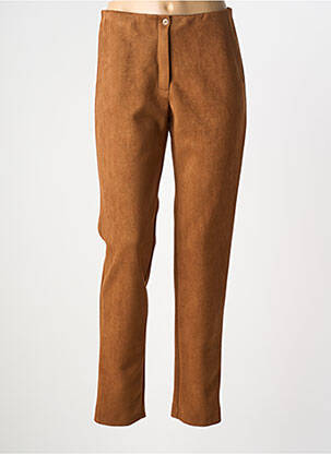 Pantalon slim taille élastique taille normale marron GUY DUBOUIS femme