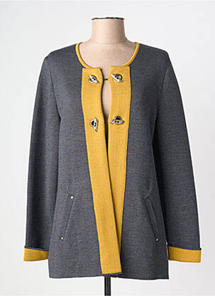Gilet manches longues col rond gris PAUPORTÉ femme