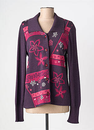 Gilet manches longues coupe cintrée violet GUY DUBOUIS femme