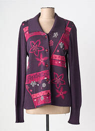 Gilet manches longues coupe cintrée violet GUY DUBOUIS femme