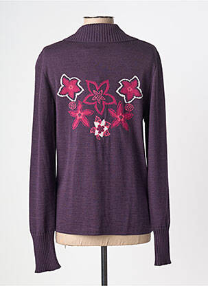 Gilet manches longues coupe cintrée violet GUY DUBOUIS femme